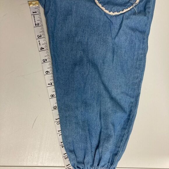 WHO’S THAT BABY VINTAGE‎ Youth Girl’s Denim Jumper Jumpsuit Size 3T Made in USA - Picture 6 of 12